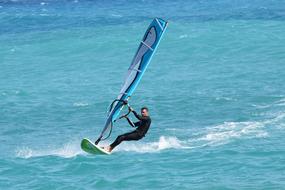 Windsurfing on a sunny day