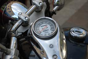 chrome motorcycle speedometer