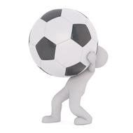 3d render, person with soccer ball