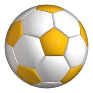 white and yellow painted soccer ball