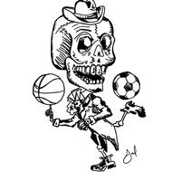 sports skeleton day drawing