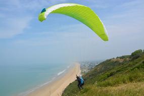paragliding over the coast