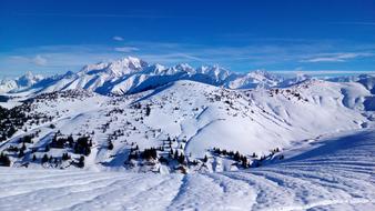 Landscape of big Mountains and winter