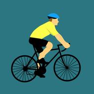 wheel cyclist bike seated active drawing
