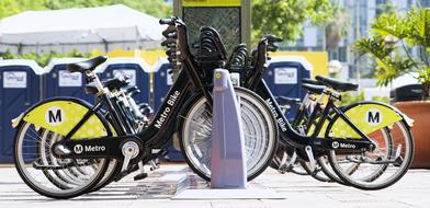 bicycle parking in city