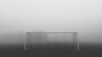 misty football field