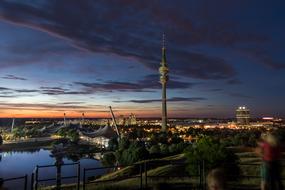 Panorama view of Sunset Sky over city