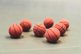basketballs in the hall