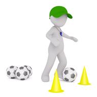 3d footballers drawing