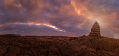 landscape of Sunset over rocks