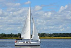 sailboat with white sails