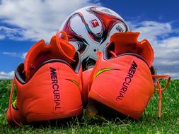 orange Sport Football Boots close-up