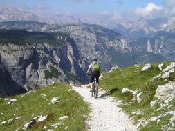 landscape of Mountain Biker on Singletrail