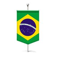 Brazil flag on white background