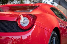 Beautiful, shiny, red Ferrari 458 car