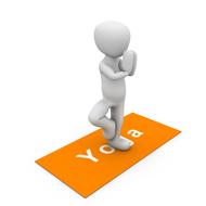 yoga, abstract person balancing, render