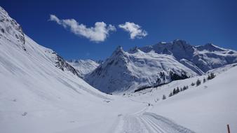 panoramic image of winter mountains