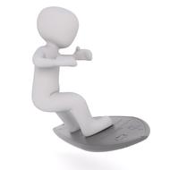 surfing, abstract White Male 3D Model