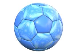 blue soccer ball on white background