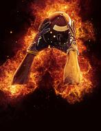 image of football player's hands on fire