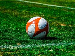 Football Ball on Sport field