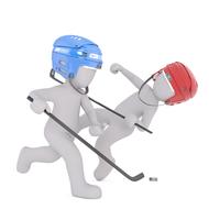 drawn two white men playing hockey