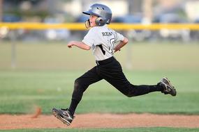 small Baseball Player Running
