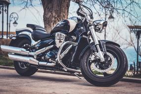 chromated shining motorcycle