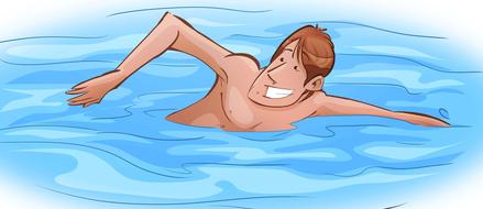swimming sport water blue drawing
