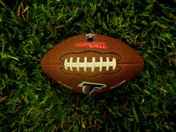 brown soccer ball on a green lawn