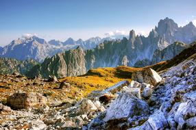 dolomites with rocks in the mountains in italy