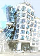 painted dancing building