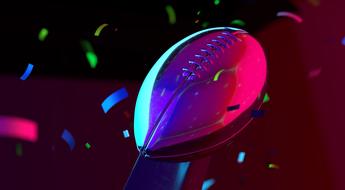 rugby ball neon image