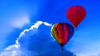 red Hot Air Balloon Sky