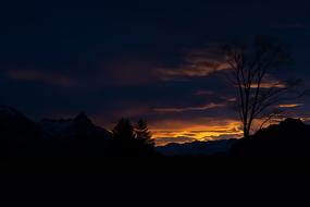 Landscape of dark Sunrise Sky