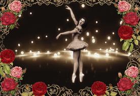 clipart of vintage romantic ballet roses