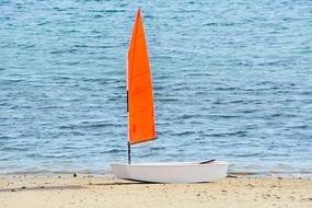 Sailboat on sand Beach