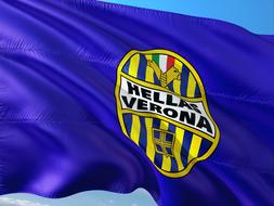 blue flag of a Football International Italy