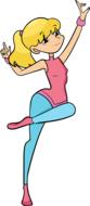 cartoon young girl dancing