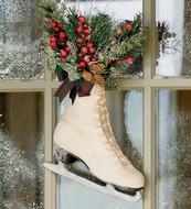 christmas decoration in white skate