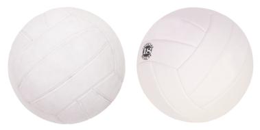 two volleyball balls on a white background