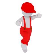males 3d model in red drawing