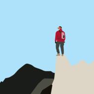 adventure climbing mountain man drawing