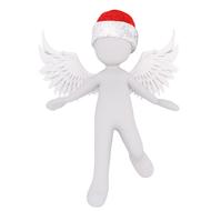 White winged Male figure in santa hat, render