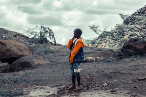 alone boy african
