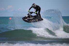 jet ski on the wave