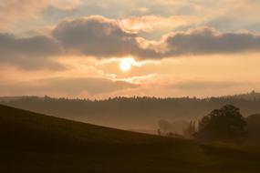 sunrise on the silhouettes of nature