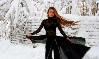 Girl Dance Snow blak dress