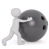 clipart of bowling ball and 3d man