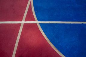 Basketball Court red blue drawing